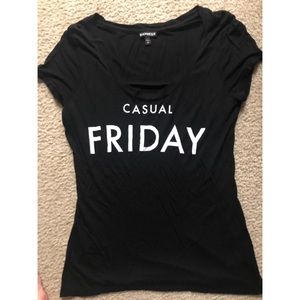 ” casual Friday” black T-shirt